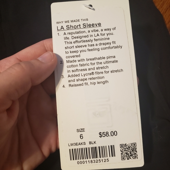 NWT Lululemon Size 6 LA Short Sleeve - Picture 5 of 5
